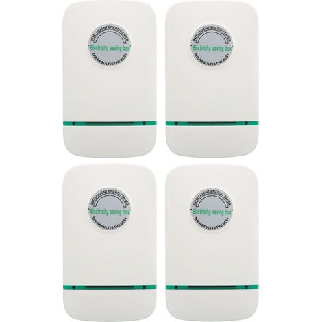 Lot de 4 boîtiers d'économie d'énergie intelligents, ignifugés et à faible consommation pour la maison (90-240 V, prise européenne). (1/5)