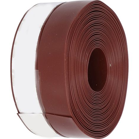 Ruban d'étanchéité pour portes et fenêtres, 5 m de long, 3,5 cm de large, ruban adhésif en silicone marron (1/5)