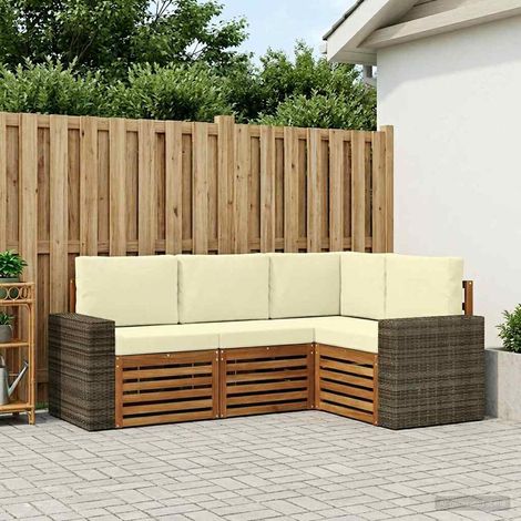 vidaXL Sofagarnituren mit Kissen 4 pcs Massivholz Akazie (1/5)