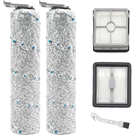 FOREHILL Brosse rouleau + filtre pour Bissell CrossWave X7 Plus Cordless Pet, X7 Pro Pet 2955N,3479N aspirateur sec et humide pices de rechange, accessoires 2 rouleaux de brosse + 2 filtres (1/5)