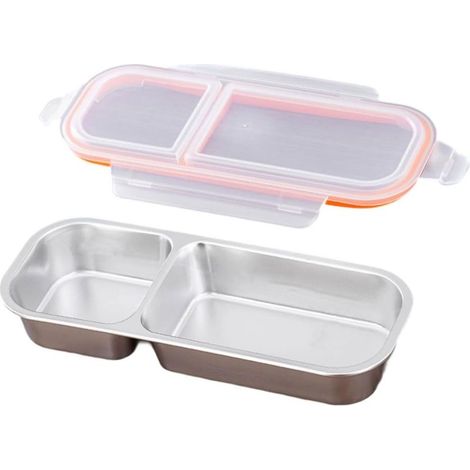 Boîte à lunch en acier inoxydable avec couvercle, compatible (1/5)