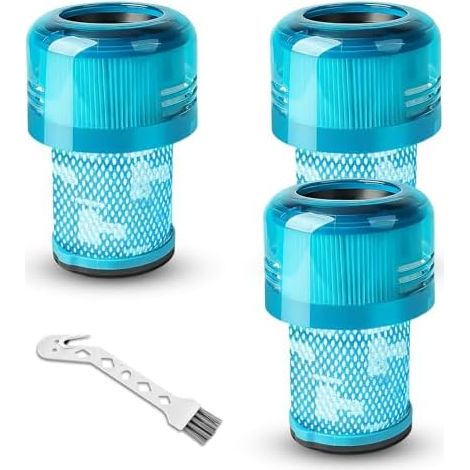 3 Pièces Filtre pour Dyson V12 Detect Slim Absolute Extra/Total Clean/Fluffy, pour Dyson Aspirateur Sans Fil Interchangeable, HEPA Filtre Replacement Part 971517-01, avec 1 Brosse de Nettoyage (1/5)