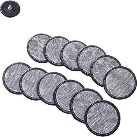 12 Pieces Round White Trailer Reflector Screw On Round White, Round Reflector for Trailers, Trucks, Caravans, Agricultural Machines, Bicycles, Tractors (12 x Round White Reflector) (1/5)