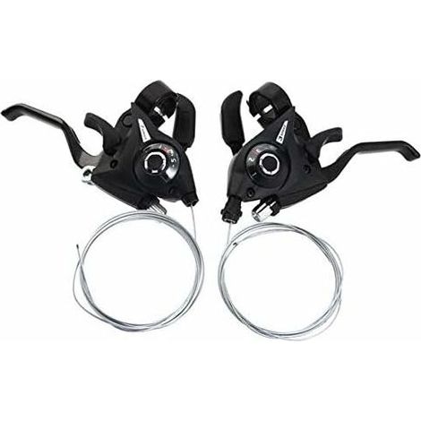 pièces levier de frein de vélo dérailleur avant 3 vitesses/dérailleur arrière 7 vitesses pour vélo VTT course sur route noir (1/4)