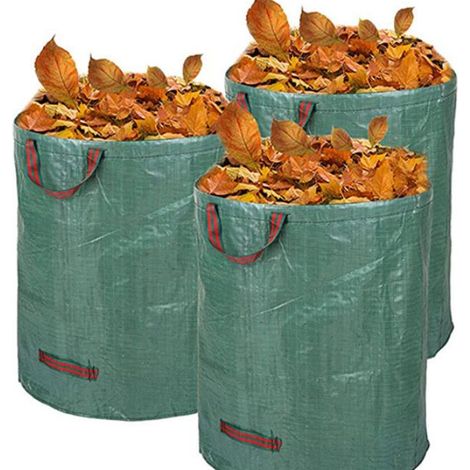 Garbage bag, garden bag Garden Deciduous storage bag Plant storage bag PP garbage bag Thicker woven branches and leaves 272L 67X76CM Three-piece (1/4)