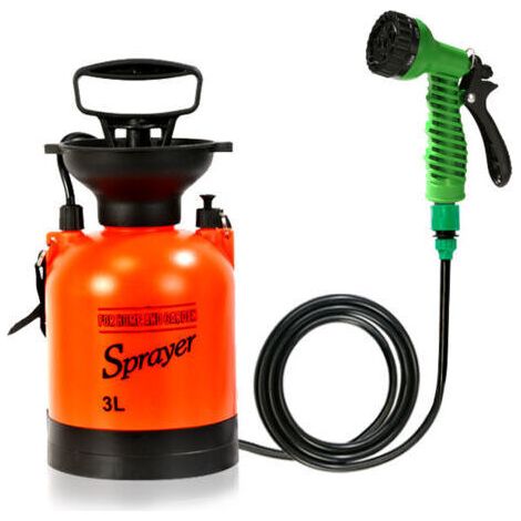 Douche de camping extérieure de 5 litres, portable, multifonctionnelle, douche de voyage, dispositif d'arrosage, dispositif de lavage de voiture, petit pulvérisateur, 18 x 18 x 42 cm (1/3)