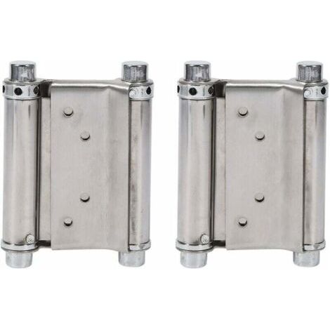Charnières à ressort à double action en acier inoxydable, 2 pièces, charnières de porte de voiture, charnières de porte battante avec capacité de charge jusqu'à 15 kg (1/4)