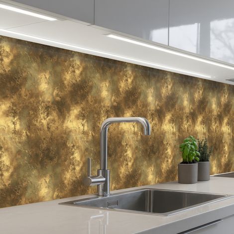 Kitchen Splashback Antique - Metallic look - Gold 500x80 cm