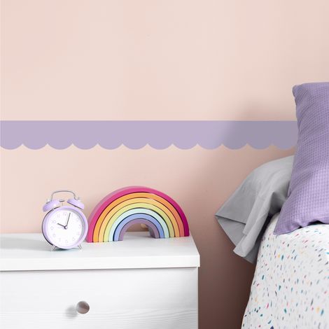 Frise décorative adhésive, festonnée parme, violet, feston, 9 cm X 300 cm (1/5)