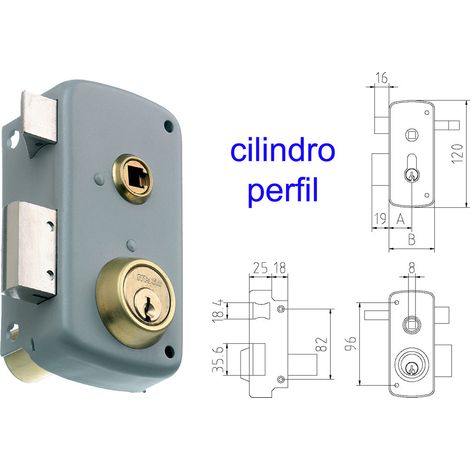 Serratura Destro MCM 2556BP-60 Profilo Cilindro Verniciato Destro