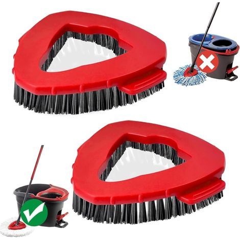 Reinigungsbürsten – 2er-Pack – Für Vileda Turbo EasyWring – Ersatzbürstenköpfe für Badezimmer- und Küchenfliesen, entfernen effektiv Flecken. (1/5)