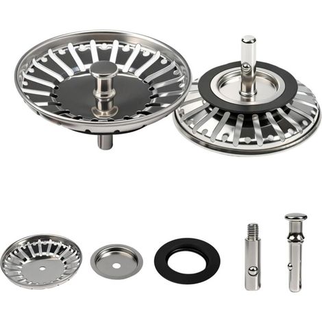 Bouchon Évier Cuisine Ø 84 mm avec Goupille Réglable, 304 indox, Filtre Panier Ever 84mm Crépine Pop-Up Vidange Rapide, Compatible Lave-Vaisselle (84mm 1pcs) (1/5)