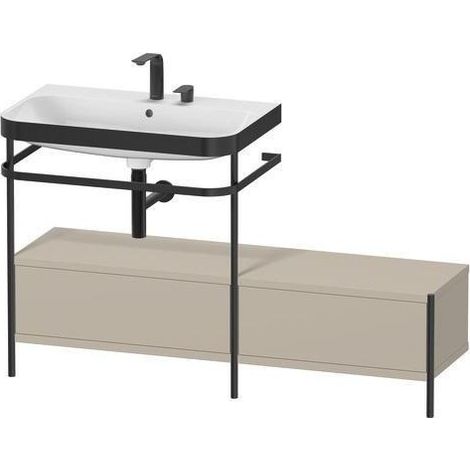 Ensemble lavabo HAPPY D.2 PLUS 1400x490mm sans trou de robinetterie, blanc super mat