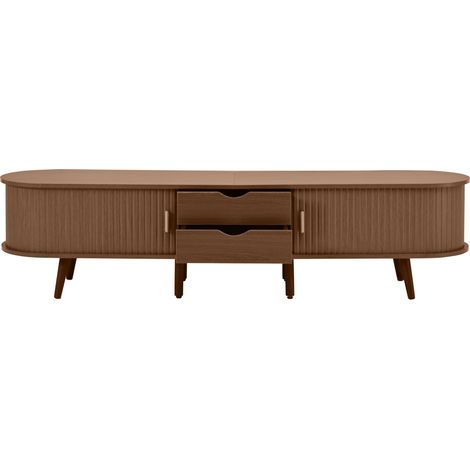 Conjunto mueble TV con almacenaje y mesa de centro, MDF nogal, 2 piezas MODENUIT (1/5)