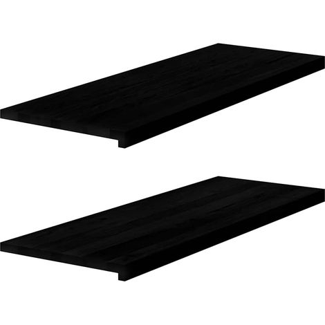 Fensterbänke 2 Stk. Dunkelbraun 110x40x2 cm Massivholz Eiche
