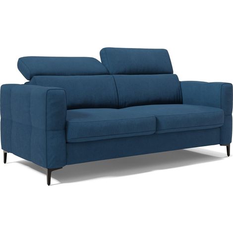 Gardenia Schlafsofa mit 18 cm hoher Matratze wasserfestem Stoff T02 178 cm (mat. 120x197) Blau