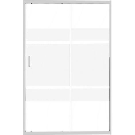 Porta Scorrevole Serigrafata 98-102x190h 6mm Cromato - Imperia