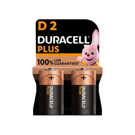 Pila alkalina Duracell plus power d - lr20 1.5v blíster 2 unid ø34.2x61.5mm