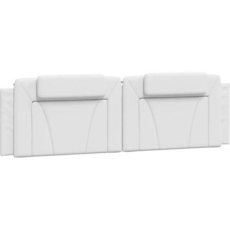 Cabecero de cama acolchado Viana cuero sintético blanco 180 cm vidaXL