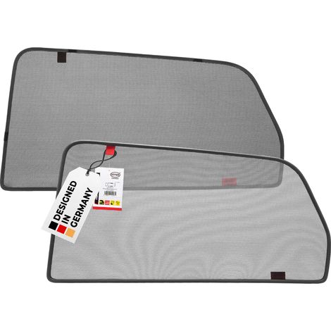 HEYNER® Sonnenschutz Magnethalterung Seat Leon (3) ab 2012 – 2er Set für hintere Türen, passgenau, grau, gummierter Rahmen (1/5)