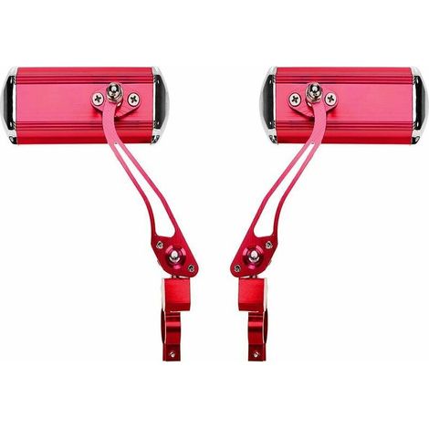 Espejos para manillar de bicicleta de montaña (rojos), para motocicletas, conversión de bicicleta, espejos de aluminio, reflectores de seguridad (1/4)