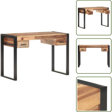 Schreibtisch 110x50x76 cm Massivholz - Schreibtisch - Schreibtische - Schreibtisch Holz - Arbeitstisch (1/5)