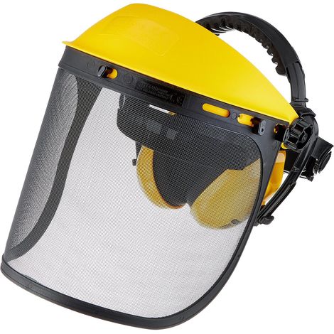 Protection combinée Oregon : serre-tête, protège-oreilles antibruit et visière en maille acier, écran facial réglable, pour travaux forestiers, jardinage, bricolage, taille unique (1/5)