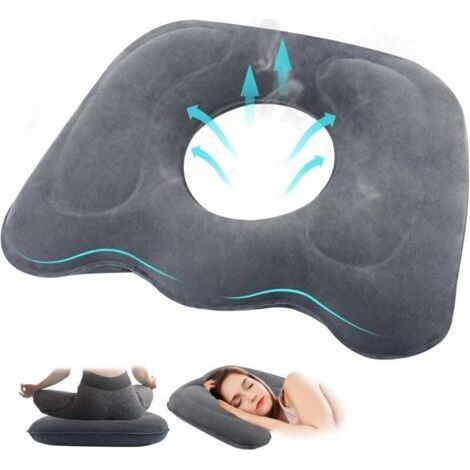 Coussin Orthopédique, Coussin d’Assise Gonflable, Coussin Assise Ergonomique pour Le Soulagement des Hémorroïdes et Pain Pos (1/4)