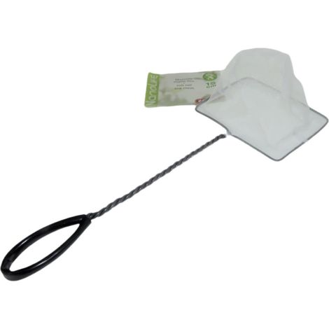Epuisette filet blanc, maille fine, 15 cm x 13 x 40 cm, aquarium - animallparadise