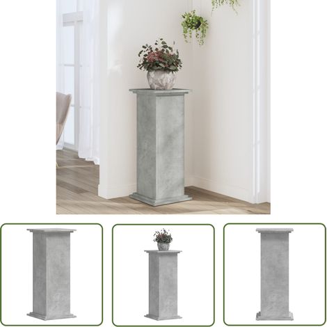 vidaXL Support pour plantes gris béton 33x33x80 cm bois d'ingénierie (1/5)