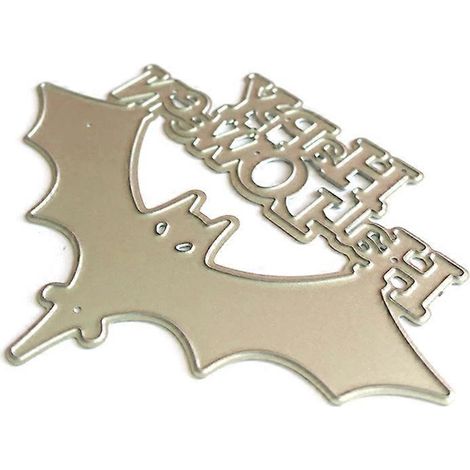 Fröhliche Halloween-Fledermaus-Stanzschablone aus Metall zum Selbermachen von Scrapbooking-Alben, Papierkarten und Prägedekorationen