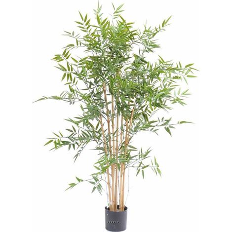 Bambou artificiel en pot special UV pour extérieur H 120 cm Vert - dimhaut: H 120 cm - couleur: Vert