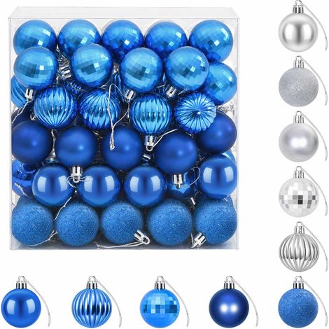 vidaXL Christmas Ball Set 100 pcs Blue and Silver 4 cm Polystyrene (1/5)