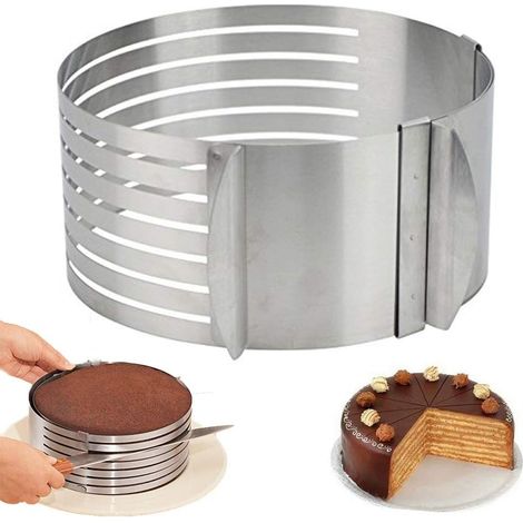 Coupe-anneau Layer Cake Slicer, anneau réglable 7 couches Mousse, pour couper facilement les fonds de gâteau, moule à pain rond bricolage