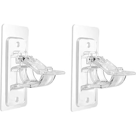 Lot de 2 supports de tringle à rideaux - Sans perçage, supports de tringle à rideaux auto-adhésifs, sans abîmer les murs, crochets réglables sans clous pour salon et salle de bain (1/5)