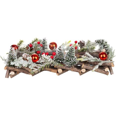 Ikebana MagicHome, Advents, natur, mit Bäumchen, 36x13x12 cm (1/3)