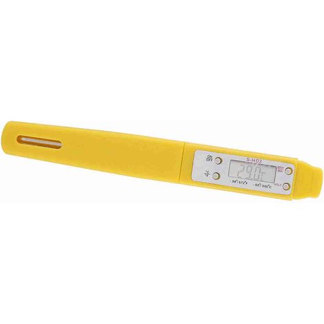 Digitales Sofort-Lebensmittelthermometer mit Grillthermometer-Set [Edelstahlsonde] (Gelb) 1 Thermometer, 5 Maiskolbenhalter (1/5)