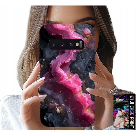 Custodia per Samsung Galaxy S10 Plus - retro effetto marmo rosa, motivi alla moda (1/5)