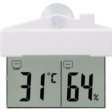 Thermometre Digital Fenetre - Plage Temp 9 a 50 C - Affichage Min Max Auto Reset - Fixation Adhesive ou Ventouse - 1 Unite (1/5)