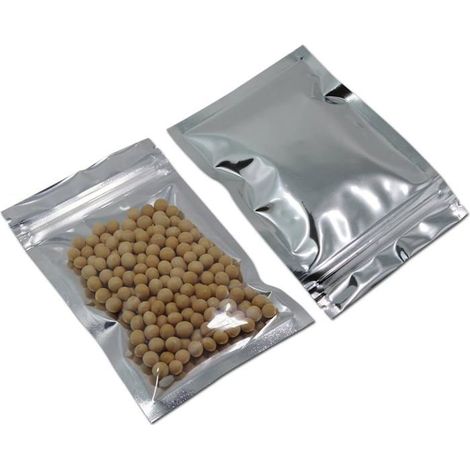 BelleRise - Lot de 100 sachets réutilisables en aluminium transparent avec fermeture éclair 20 x 30 cm (7,87 x 11,81 pouces)