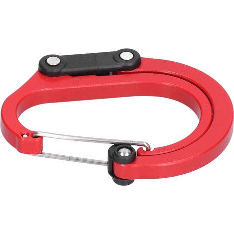 Mousqueton d'escalade type D en alliage d'aluminium pour équipement de grimpe extérieur rouge (1/5)