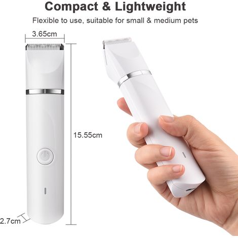 Tosatrice elettrica multifunzione 4 in 1 per cani, senza fili, per toelettatura e rasatura, silenziosa, con batteria integrata, 4 testine intercambiabili e manichino. (1/5)