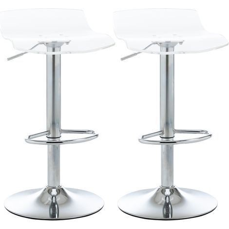 Lot de 2 tabourets de bar métal design KEISHA transparents (1/5)