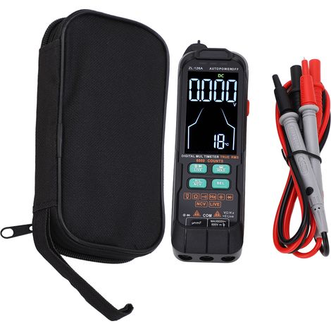 Digitales Multimeter mit 6000 Messpunkten, Gleich- und Wechselspannung, Kapazität, Dioden, Kabeltester, automatisch, ABS 600V
