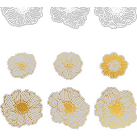 Autocollants « Belle Journée » - Série Fleurs de Rêve - Décoration pour journal intime avec papillons dorés (20 feuilles) - Coquelicot (1/5)