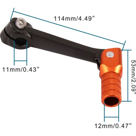 Motorcycle modified gear shift lever, aluminum alloy folding gear lever, ZhengLin T4 TGR Bosuer black lever with orange head. (1/4)
