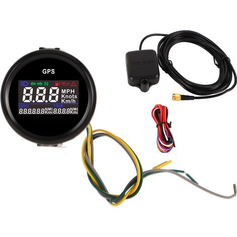 Compteur de vitesse GPS numérique 52 mm, odomètre avec alarme de survitesse pour bateaux, yachts, navires (1/5)