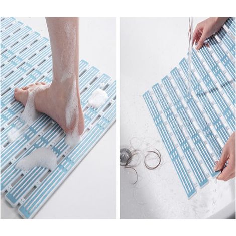 Tappetino doccia antiscivolo con massaggio  Sicurezza e comfort per il bagno - Grigio e bianco migliorato 4090cm (1/2)
