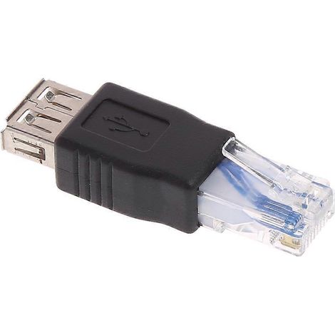 Connecteur USB Femelle Type A vers RJ45 Mâle Cristal, Adaptateur Réseau USB (1/5)