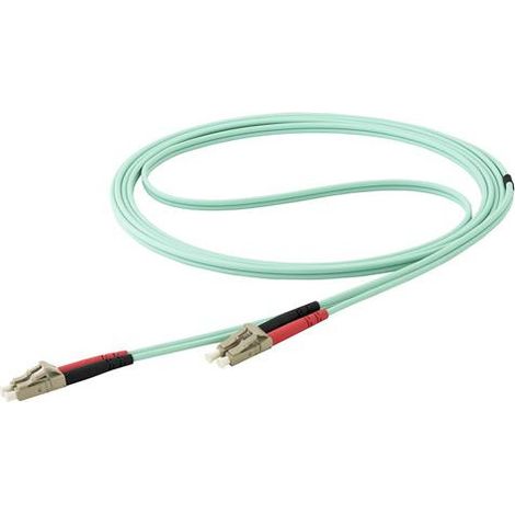 StarTech.com 7 m LC/UPC auf LC/UPC OM4 Multimode Glasfaserkabel, 50/125µm LOMMF/VCSEL Zipcord LWL, 100G Netzwerke, Low Insertion Loss, LSZH LWL Patchkabel